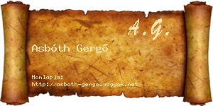 Asbóth Gergő névjegykártya