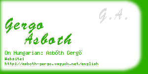 gergo asboth business card